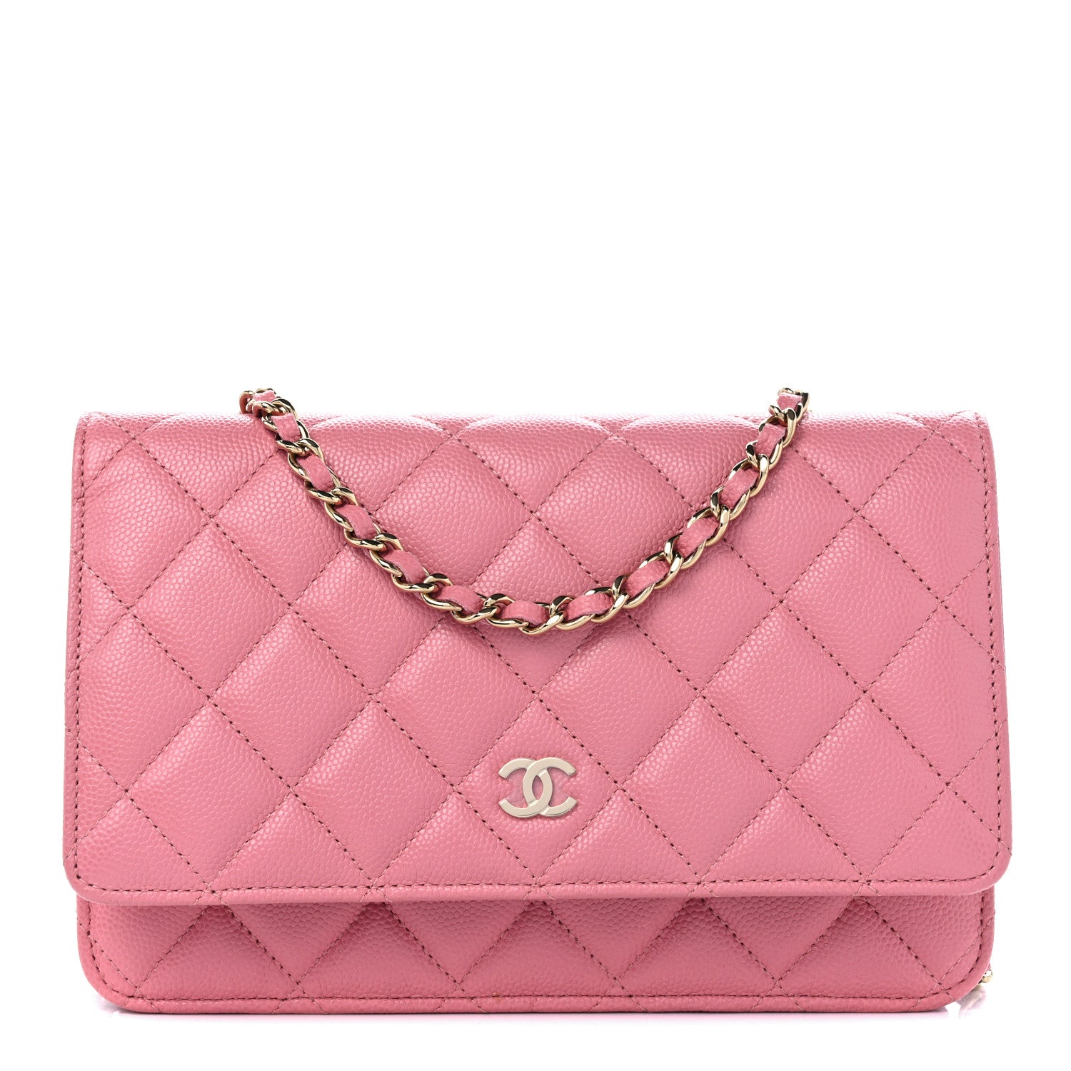 Chanel Caviar Quilted Wallet on Chain WOC Pink 1 of 11