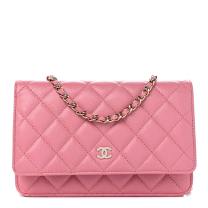Chanel Caviar Quilted Wallet on Chain WOC Pink 1 of 11