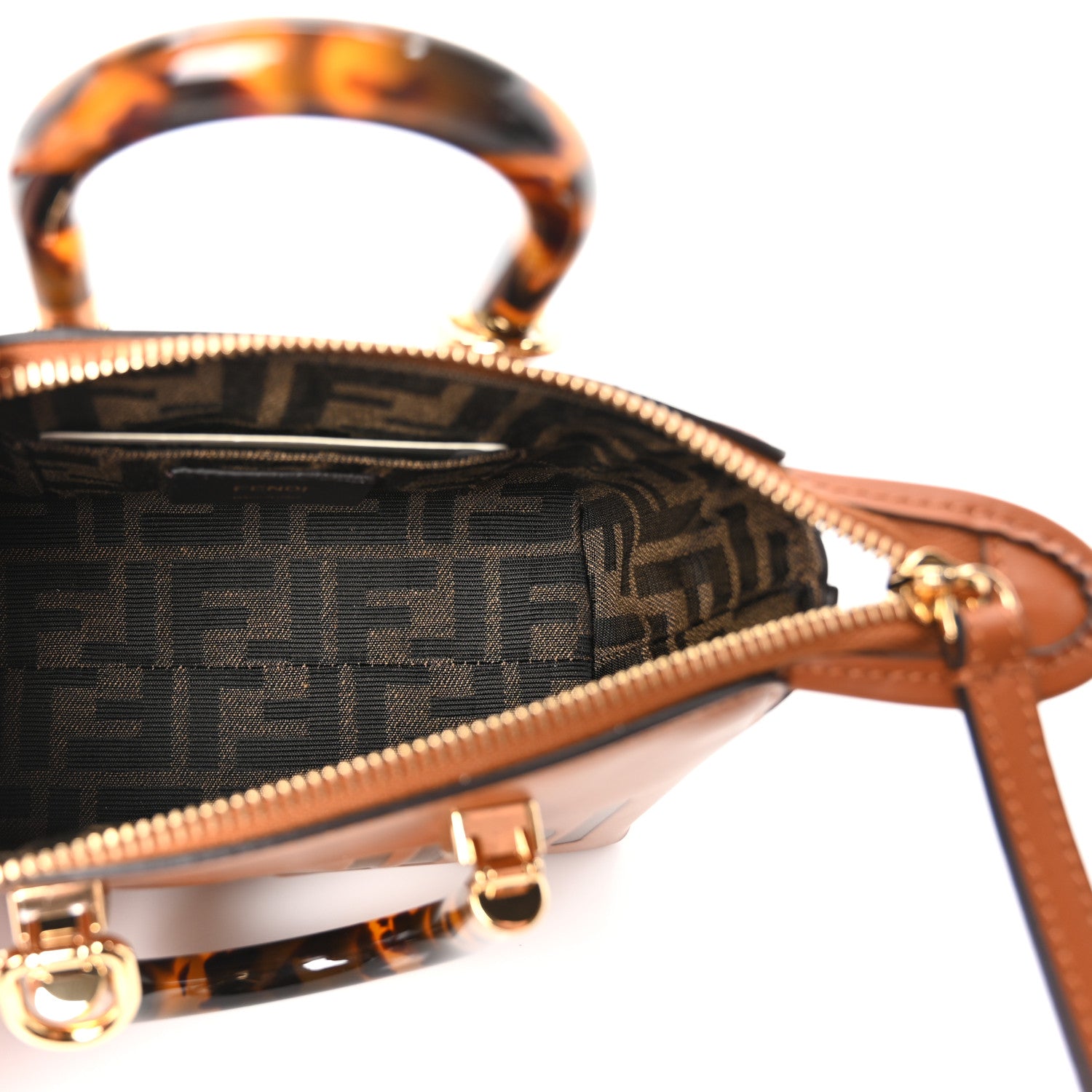 Fendi Vitello King Plexiglass Logo Embossed Mini By The Way Top