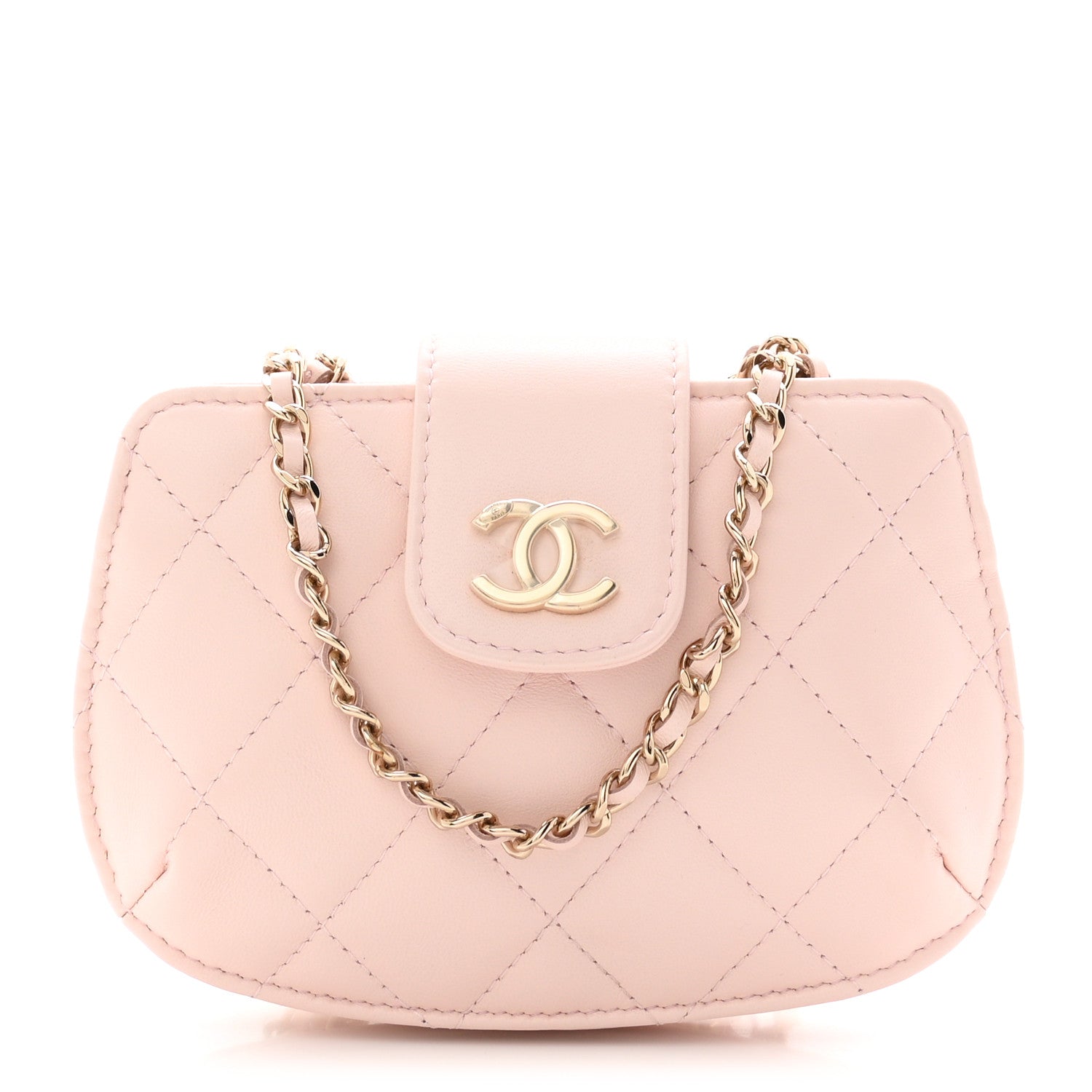 Chanel Lambskin Quilted Mini CC Chain Bag Light Pink 1 of 11