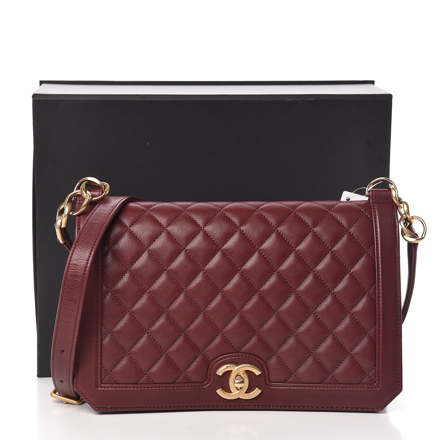 Chanel Calfskin Quilted Large Flap Bag Burgundy 11 of 11