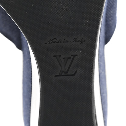 Louis Vuitton Canvas Wedge Mules 39 Navy Blue 7 of 9