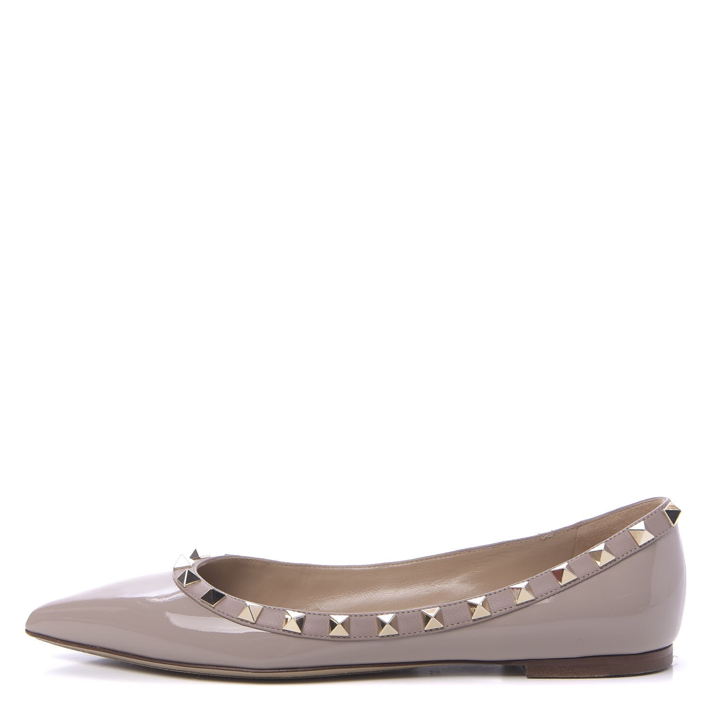 Valentino Garavani Patent Rockstud Ballerina Flats 37 Poudre 1 of 12