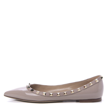 Valentino Garavani Patent Rockstud Ballerina Flats 37 Poudre 1 of 12