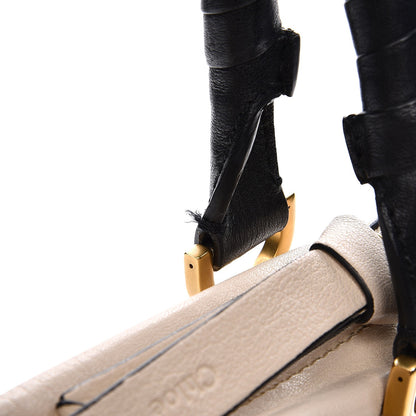 Chloe Calfskin Medium Marcie Satchel Abstract White Black 11 of 12