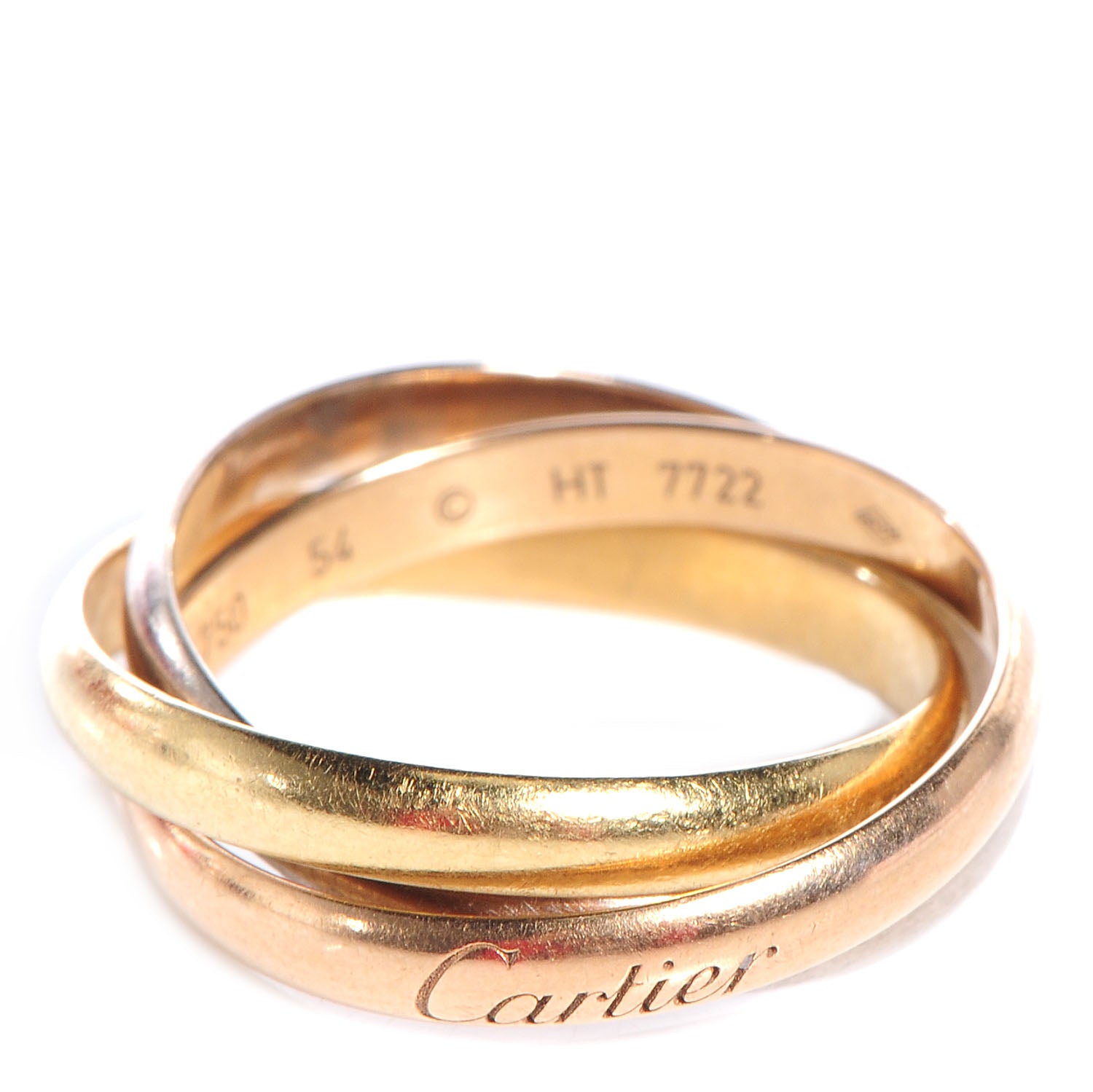 Cartier 18k Pink Yellow White Gold Trinity Ring 54 US 6.75 1 of 5
