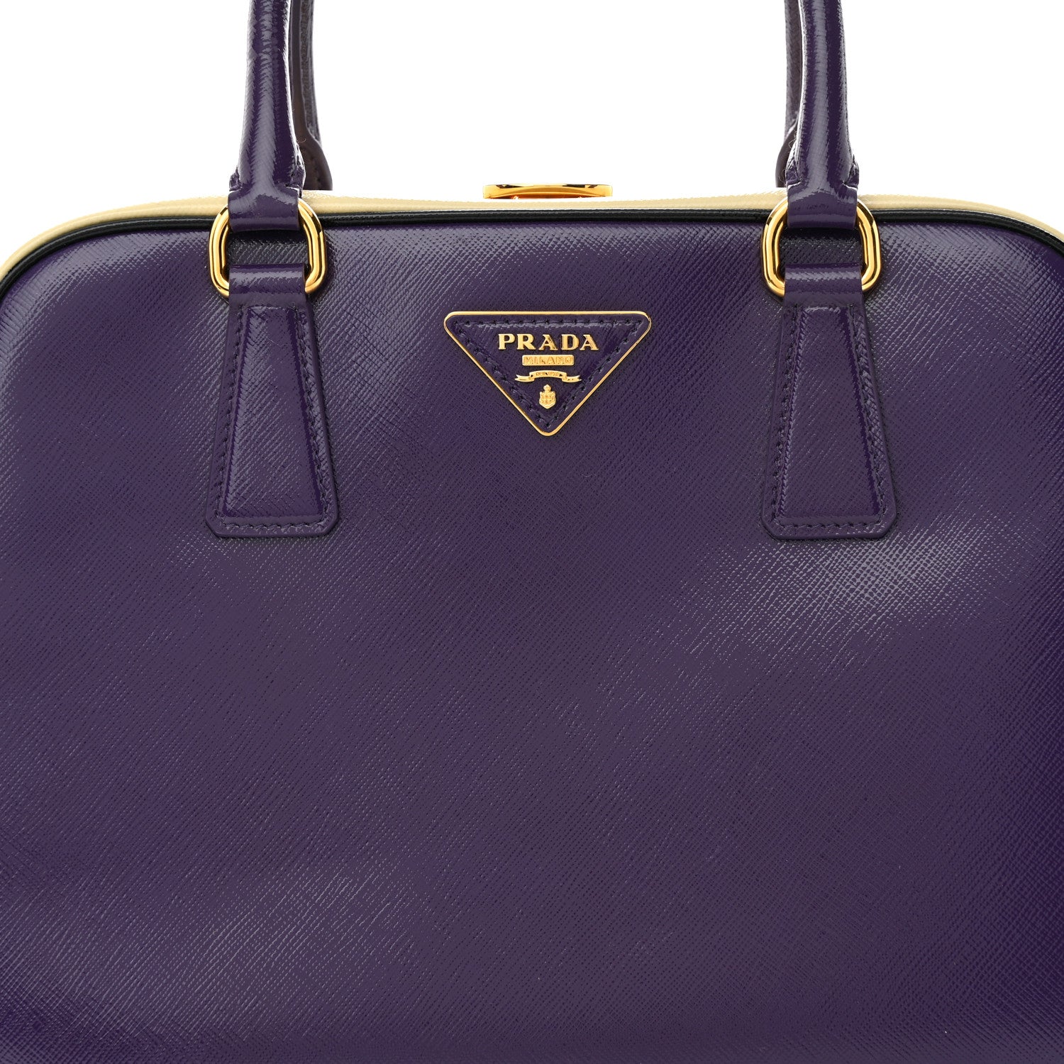 Prada Saffiano Vernice Pyramid Bag Viola Talco 7 of 11