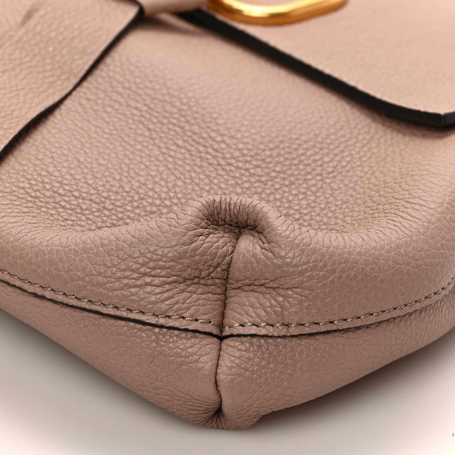 Valentino Garavani Pebbled Calfskin Medium VRing Chain Shoulder Bag Poudre 8 of 8