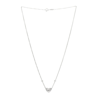 Tiffany 18K White Gold Diamond Paloma Picasso Hammered Heart Pendant Necklace 3 of 6