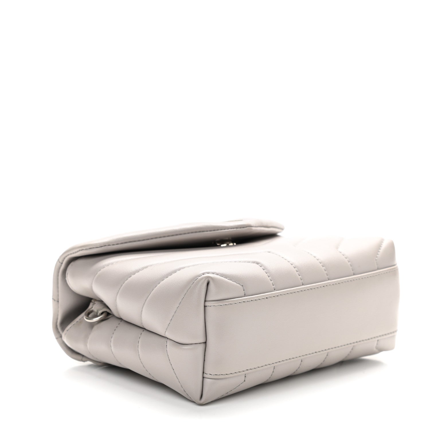 Saint Laurent Calfskin Y Quilted Monogram Toy Loulou Satchel Granite 4 of 16