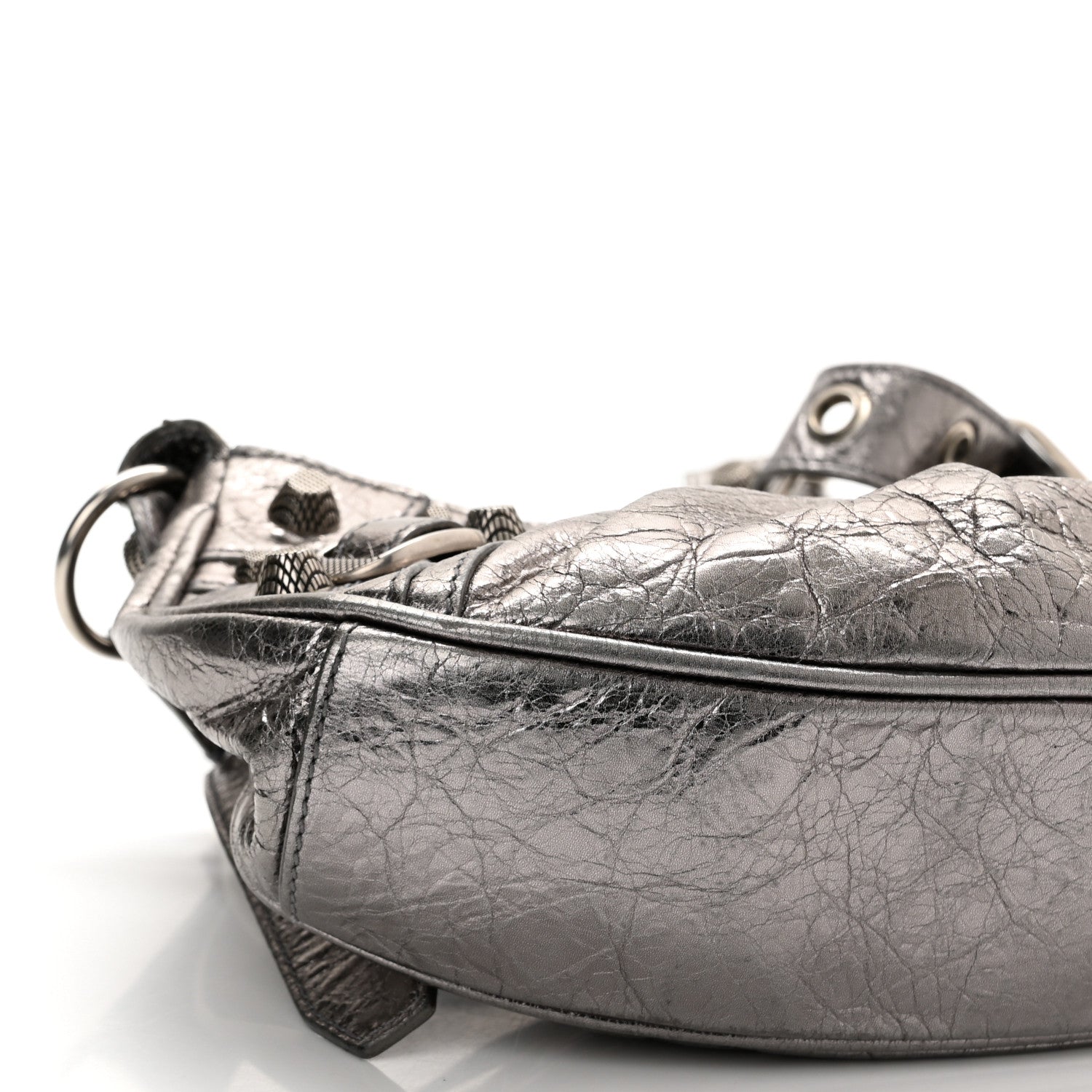 Balenciaga Metallic Agneau Arena Le Cagole Shoulder Bag XS Silver 9 of 10