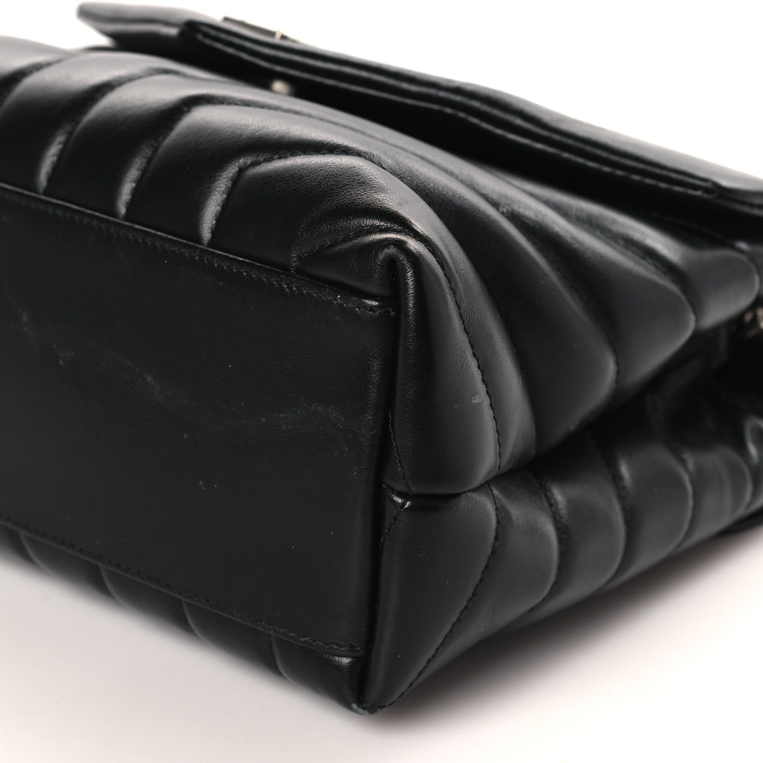 Saint Laurent Calfskin Y Quilted Monogram Small Loulou Chain Satchel Black 9 of 9