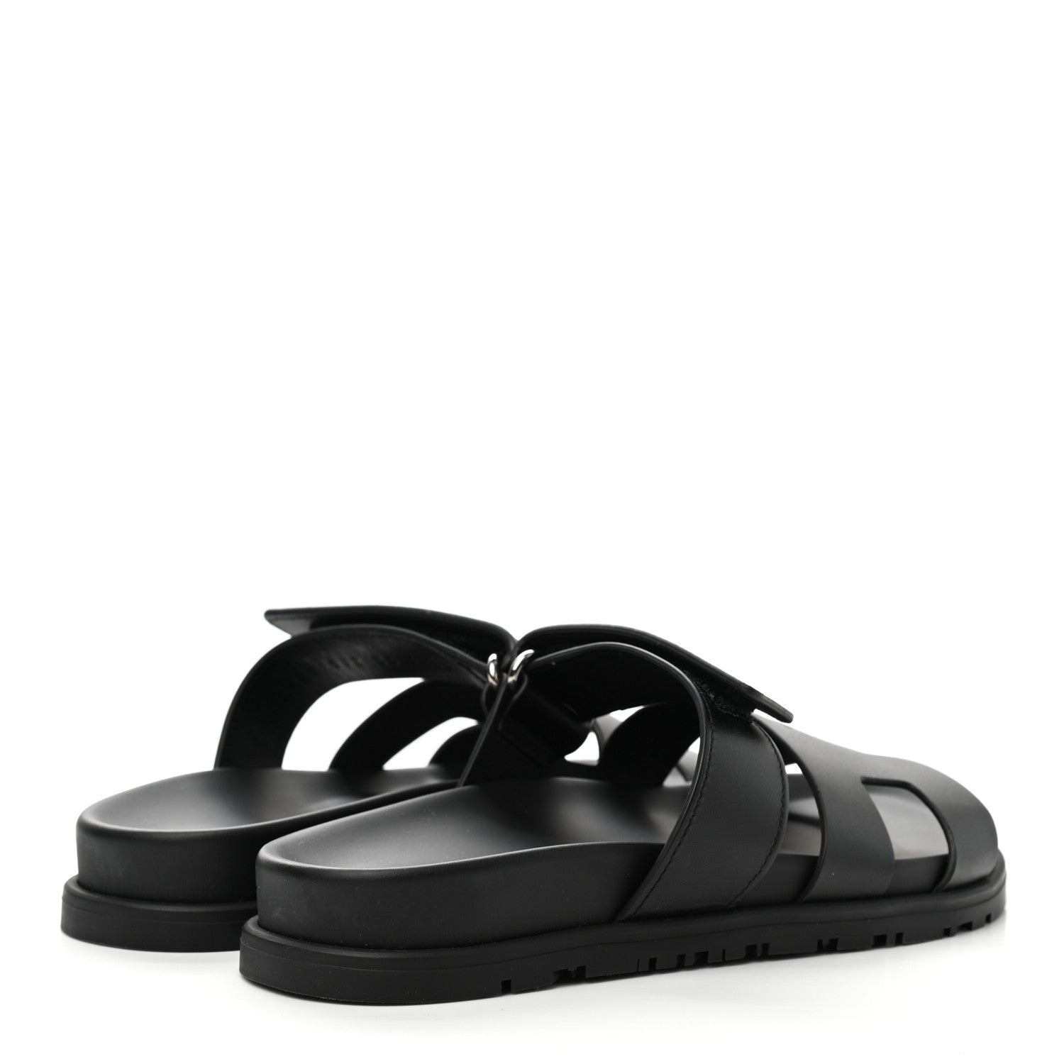Hermes Calfskin Womens Chypre Sandals 35 Black 4 of 9