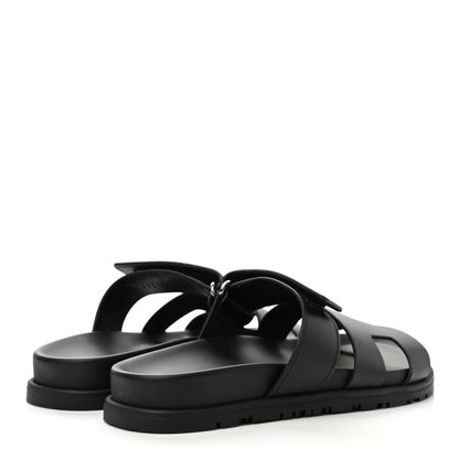 Hermes Calfskin Womens Chypre Sandals 35 Black 4 of 9