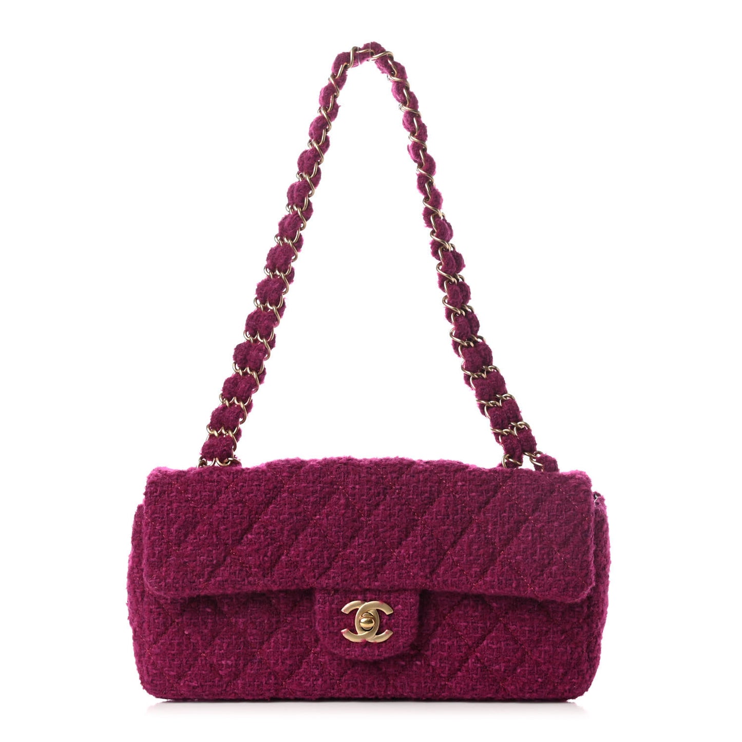 Tweed East West Flap Fuchsia