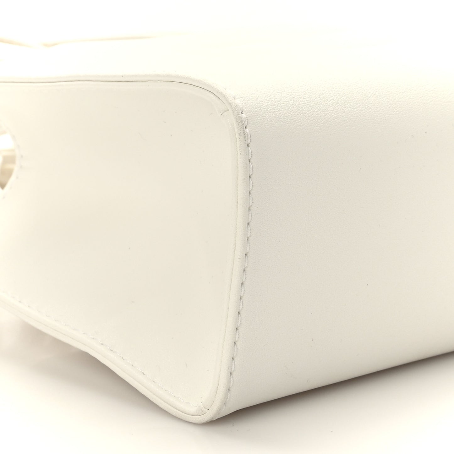 Vegan Leather Small Shopping Bag White