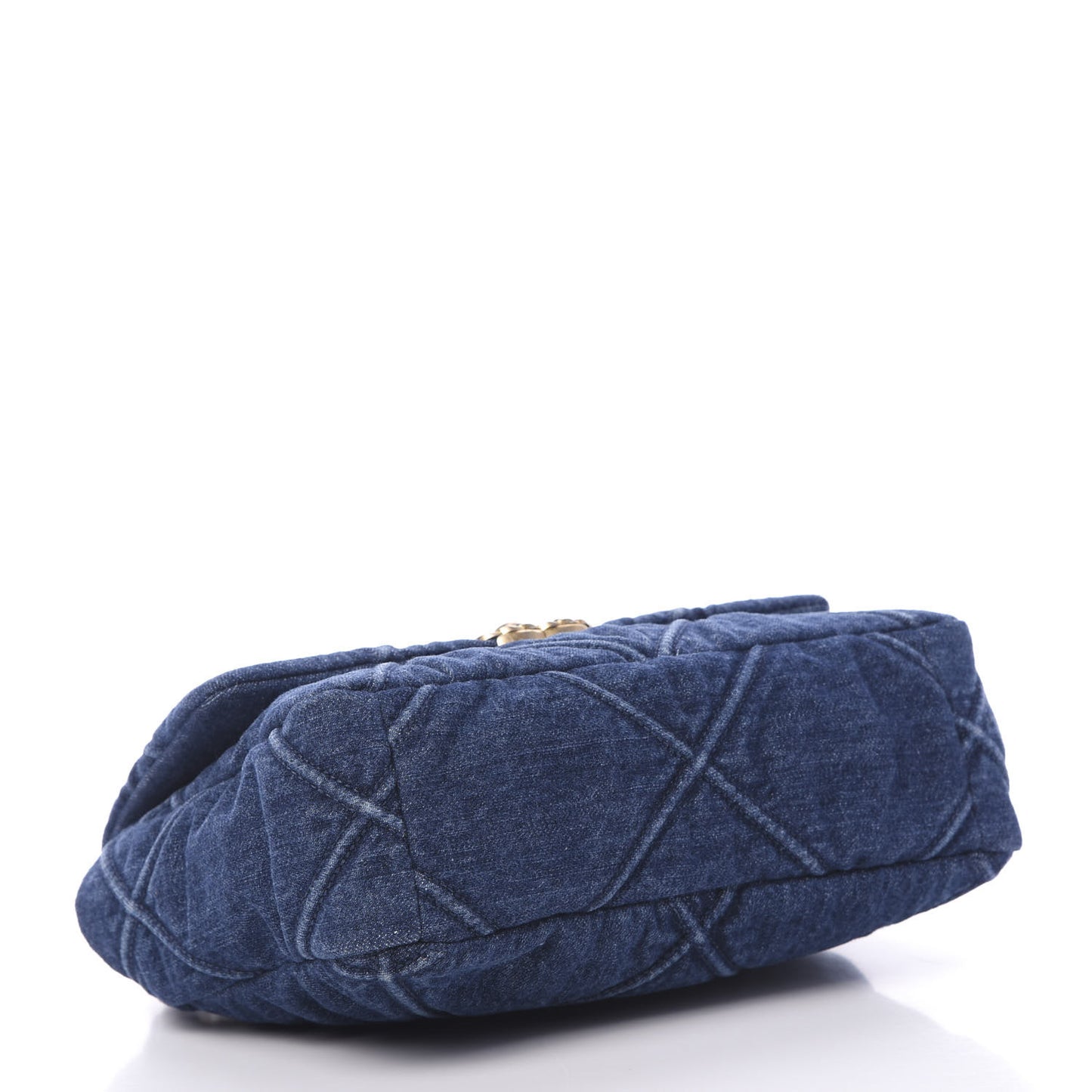Denim Quilted Medium 19 Flap Blue