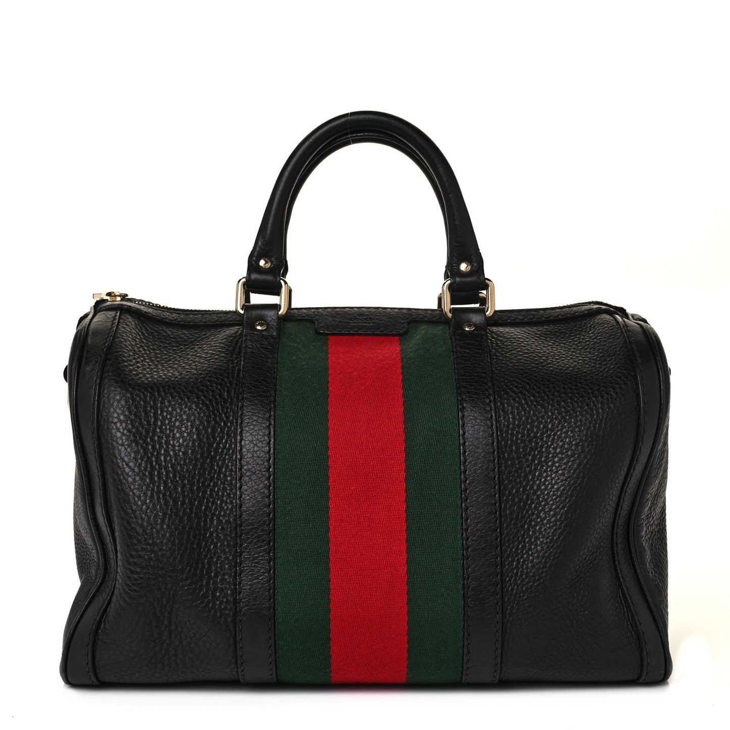 Calfskin Vintage Web Medium Boston Black