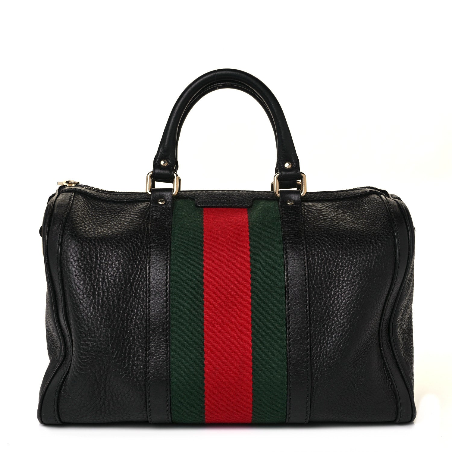Gucci Calfskin Vintage Web Medium Boston Black 1 of 14