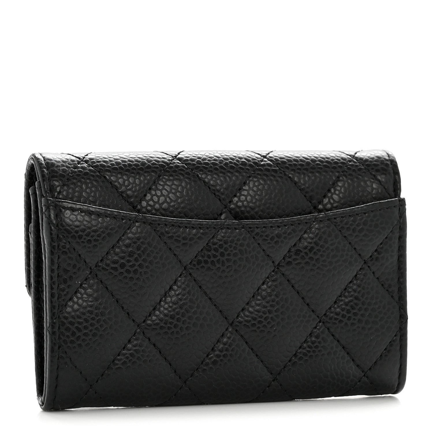 Chanel Caviar Quilted Flap Card Holder Wallet Black 3 of 10