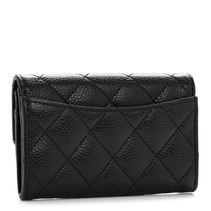 Chanel Caviar Quilted Flap Card Holder Wallet Black 3 of 10