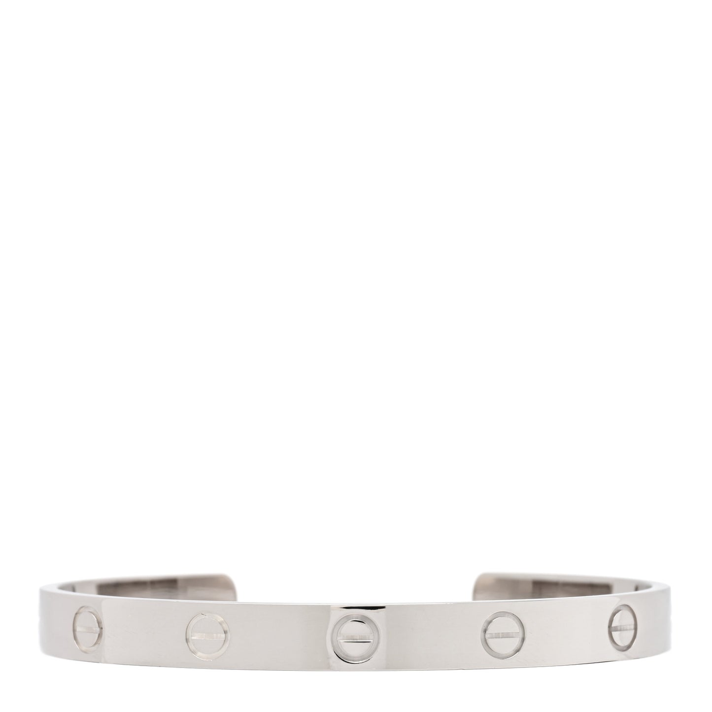 18K White Gold LOVE Cuff Bracelet 17