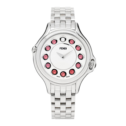 Fendi Stainless Steel Diamond Topaz 38mm Crazy Carats Rotating Gem Quartz Watch 2 of 7