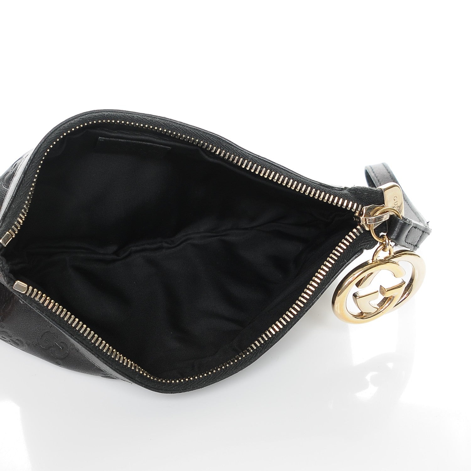 Gucci Guccissima Signature New Britt Wristlet Black 5 of 7