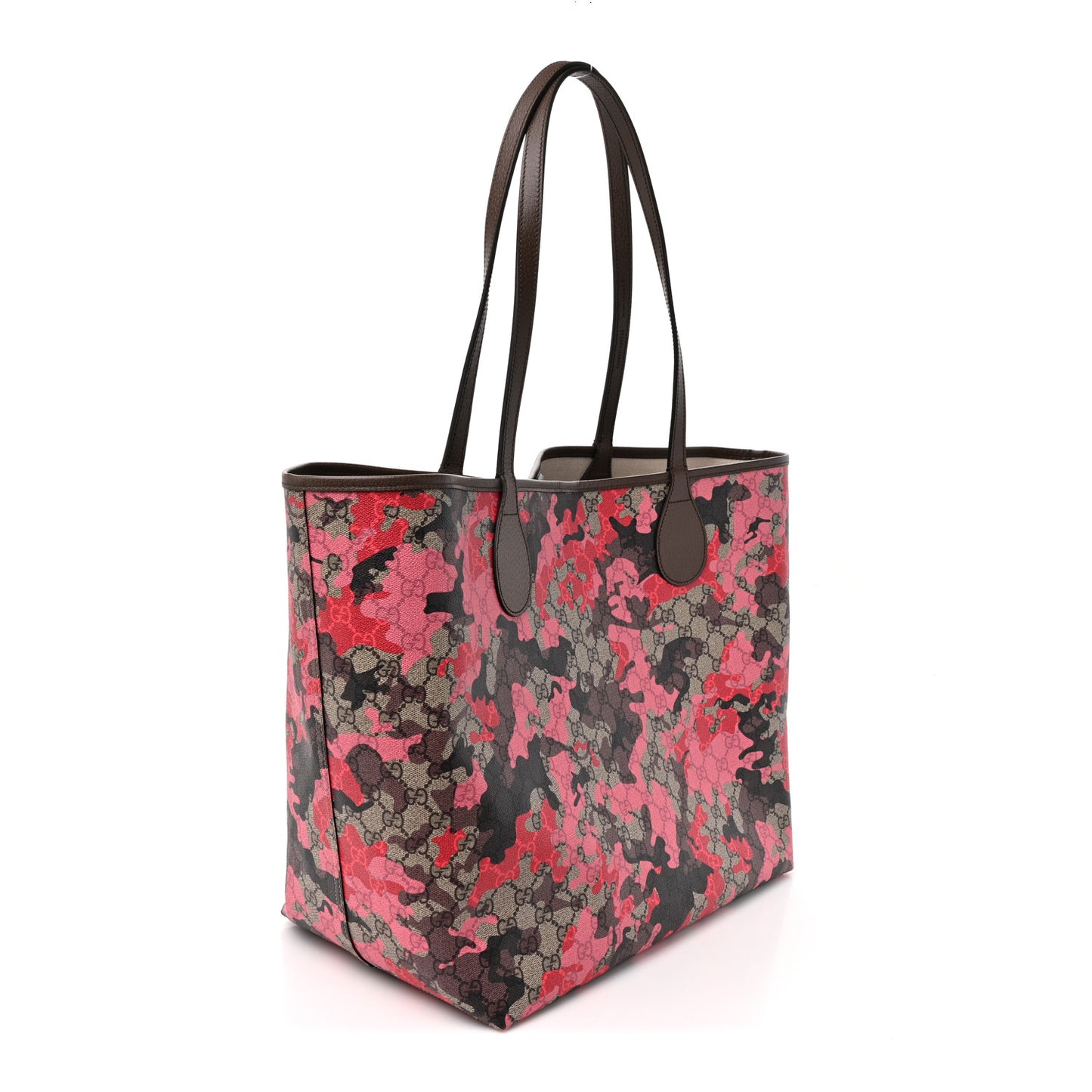 GG Supreme Monogram Camouflage Tote Pink Red