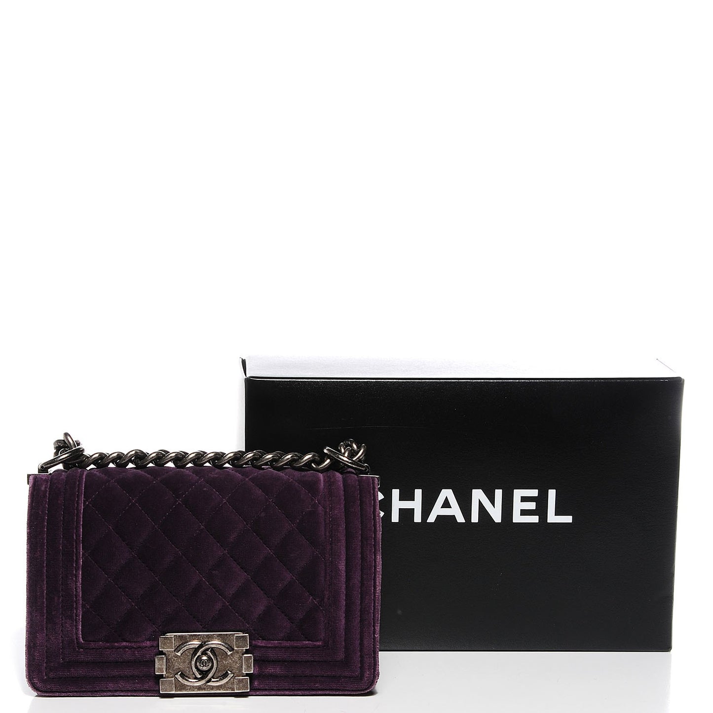 Velvet Quilted Small Boy Flap Purple