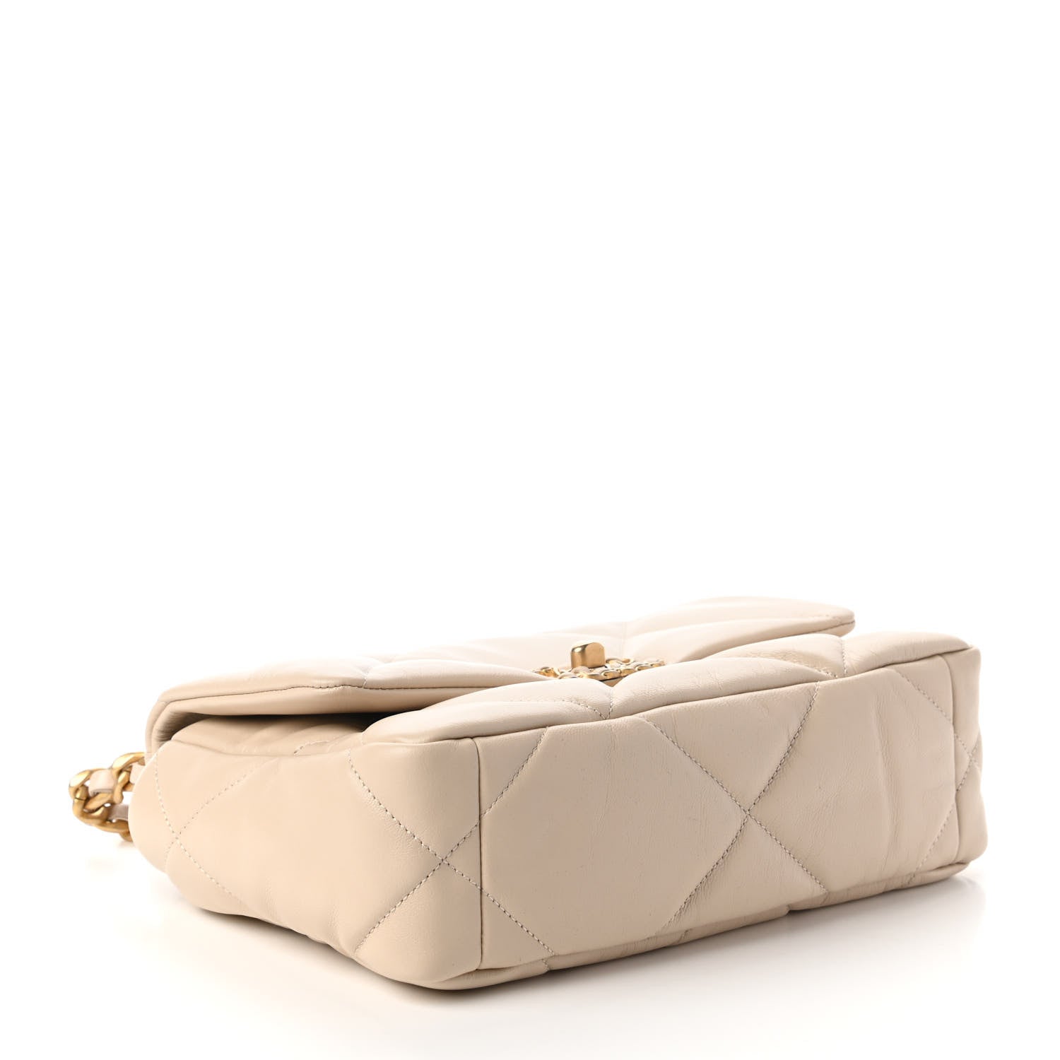 Chanel Goatskin Quilted Medium Chanel 19 Flap Beige 4 of 11