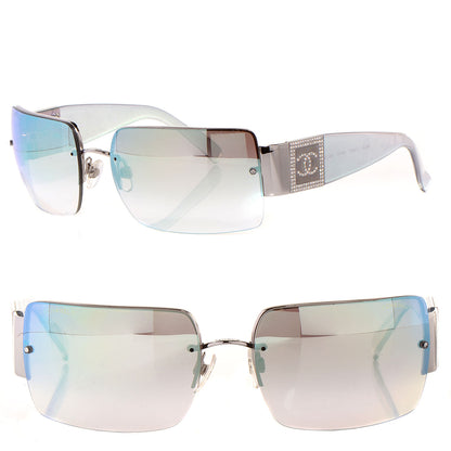 Chanel Crystal CC Logo Sunglasses 4095-B Silver 1 of 6