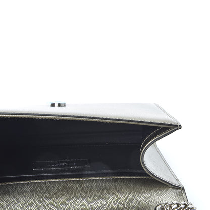 Saint Laurent Grain De Poudre Small Monogram Kate Satchel Gold 7 of 16