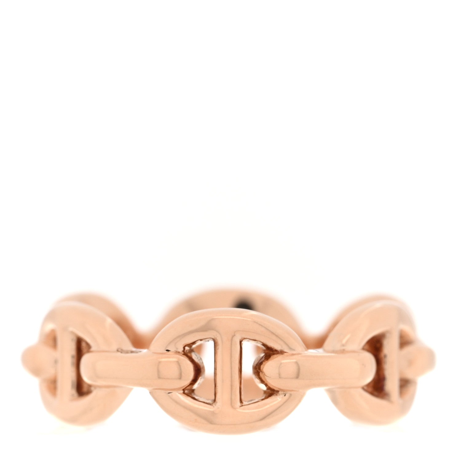 Hermes 18K Rose Gold PM Chaine d'Ancre Enchainee Ring 47 4 3 of 6