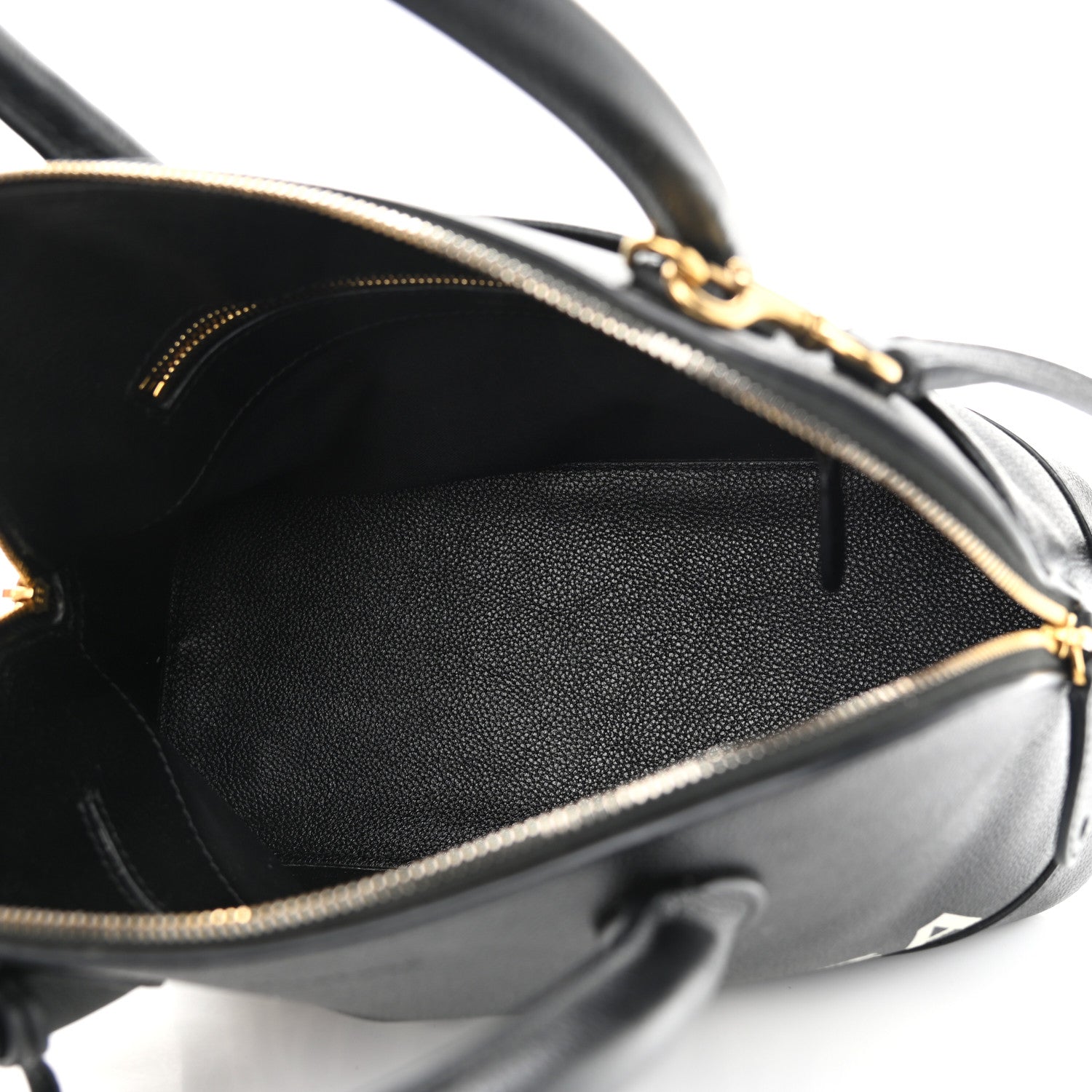 Balenciaga Grained Calfskin Logo S Ville Top Handle Bag Black White 5 of 10