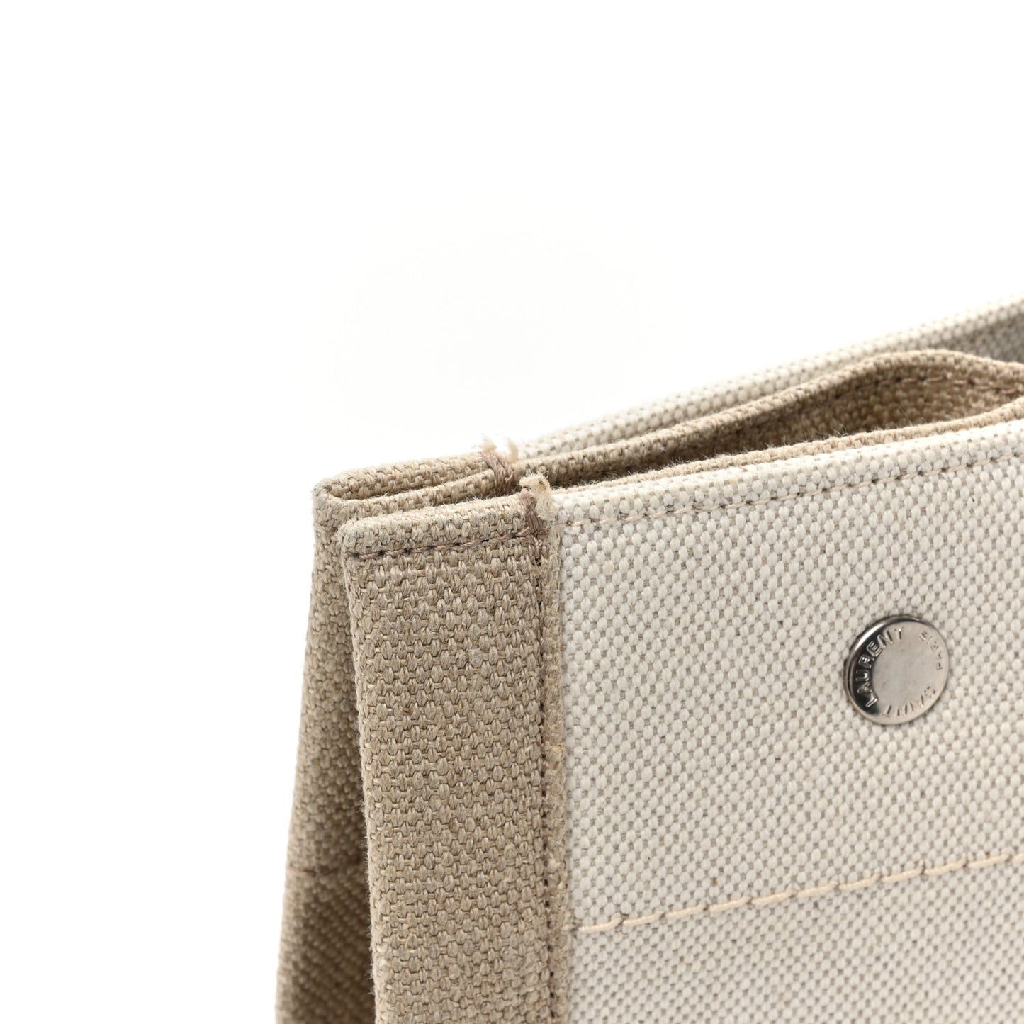 Linen Calfskin Rive Gauche Tote Optic White