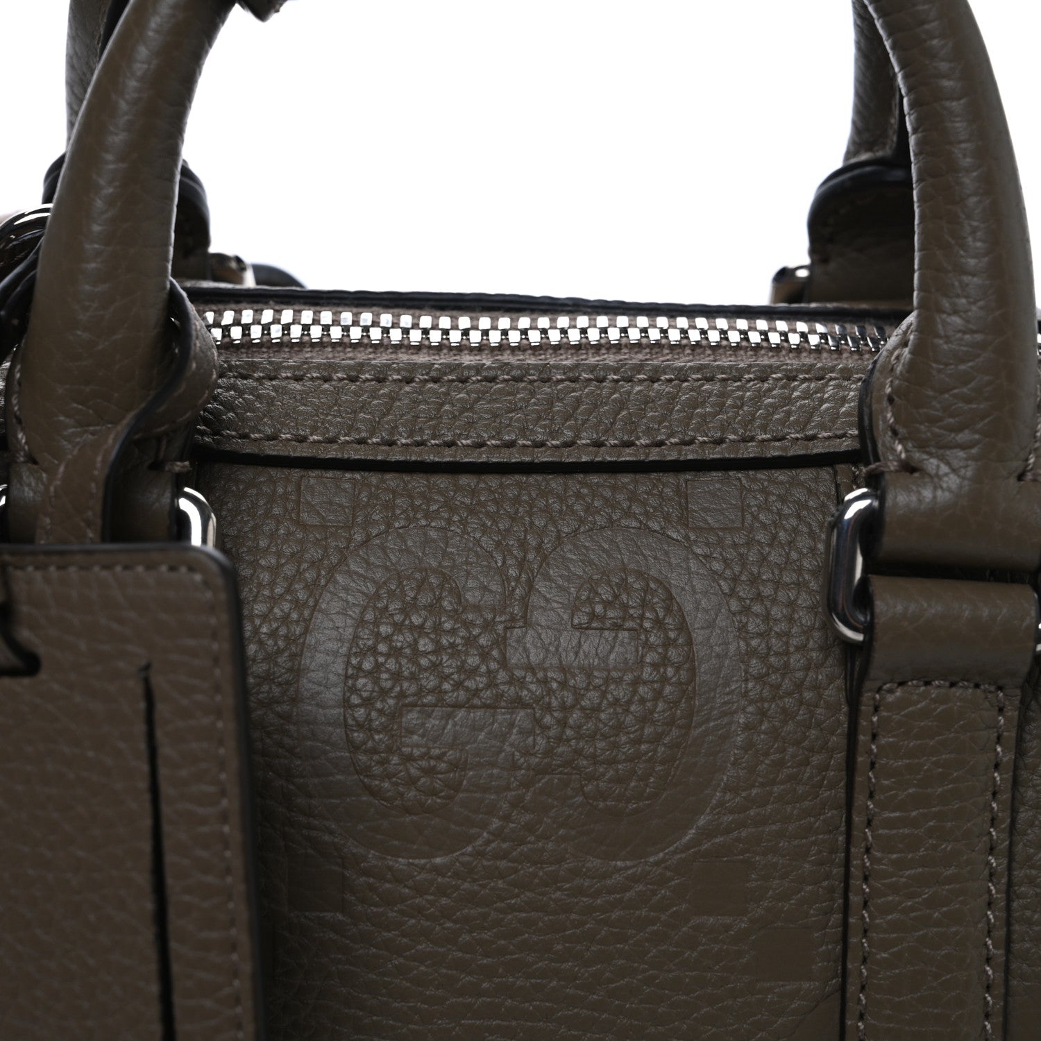 Gucci Piuma Calfskin Jumbo GG Embossed Mini Duffle Bag Good Taupe 7 of 9