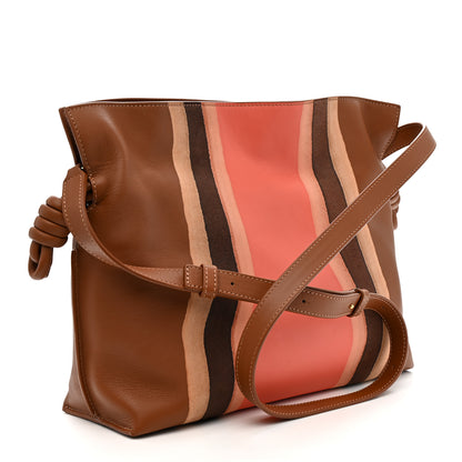 Loewe Nappa Calfskin Suede Medium Flamenco Landscape Knot Clutch Pecan Parrot Pink 3 of 10