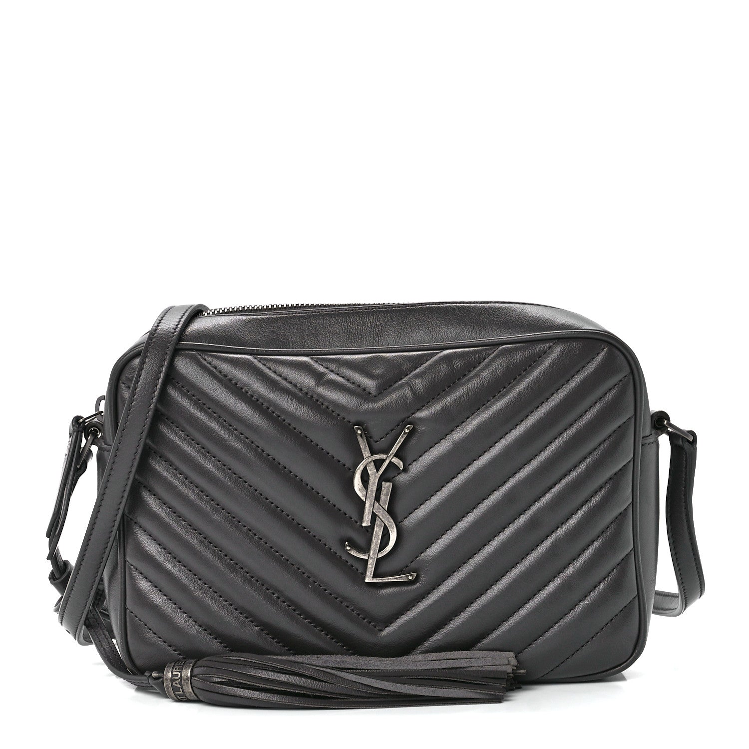 Saint Laurent Calfskin Matelasse Monogram Lou Camera Bag Asphalt 1 of 11