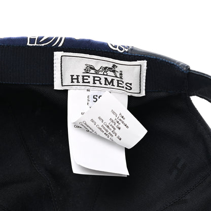 Hermes Lambskin Silk Thelma Les Leopards Bandana Hat 59 Marine White 8 of 11