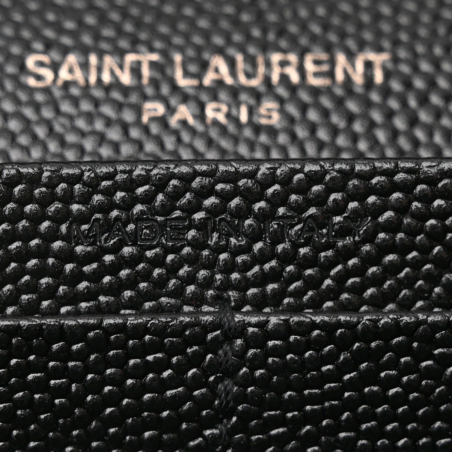 Saint Laurent Grain De Poudre Matelasse Chevron Monogram Monochrome Chain Wallet Black 7 of 11