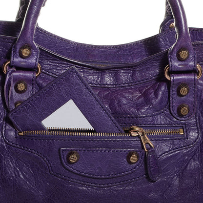 Balenciaga Agneau Giant 12 Rose Gold Hardware City Dark Violet 4 of 12