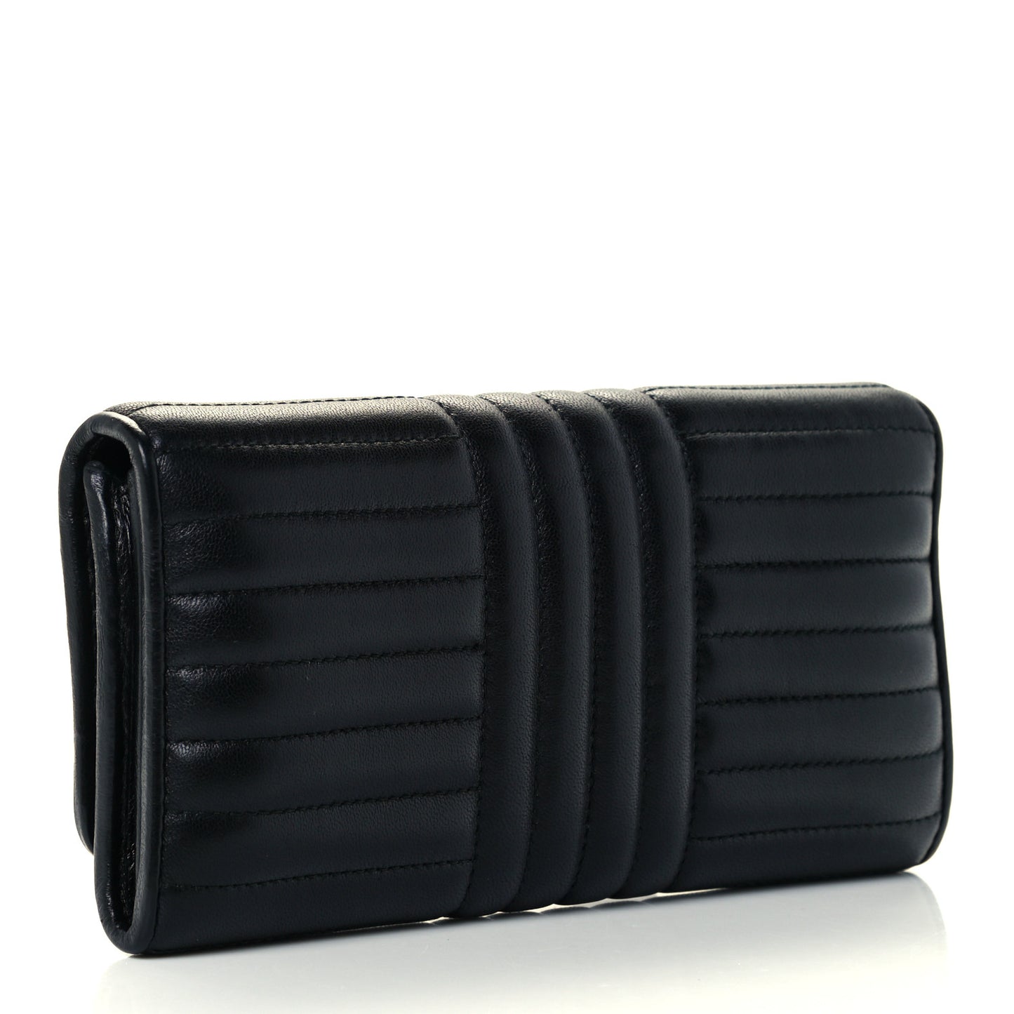 Soft Calfskin Diagramme Continental Wallet Black