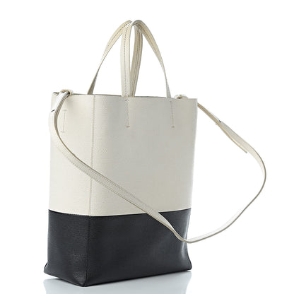 Celine Grained Calfskin Small Vertical Bi-Cabas Cream Black 3 of 16