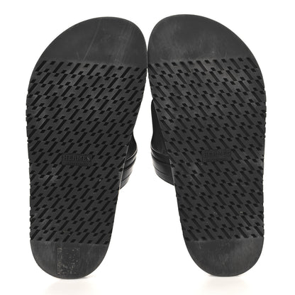 Hermes Calfskin Womens Empire Sandals 37 Black 6 of 10