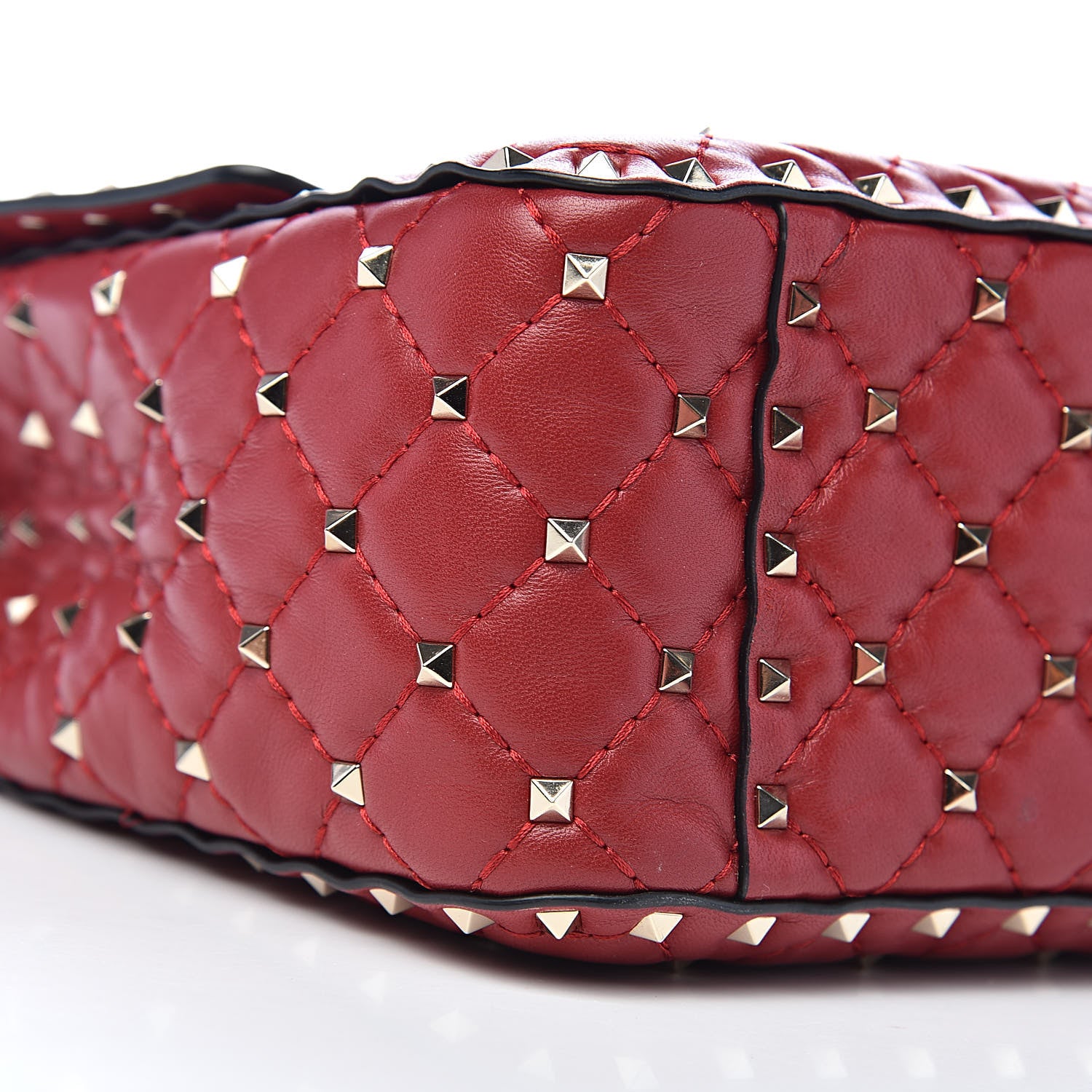 Valentino Garavani Lambskin Large Rockstud Spike Shoulder Bag Red 10 of 12