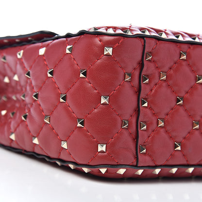 Valentino Garavani Lambskin Large Rockstud Spike Shoulder Bag Red 10 of 12