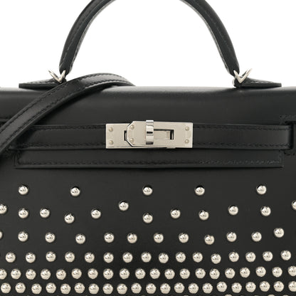Hermes Box Studded Clouté Mini Kelly Sellier 20 Black 8 of 11