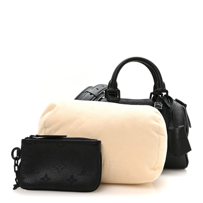 Louis Vuitton Calfskin Monogram Speedy P9 Bandouliere 20 Ultra Black 3 of 12