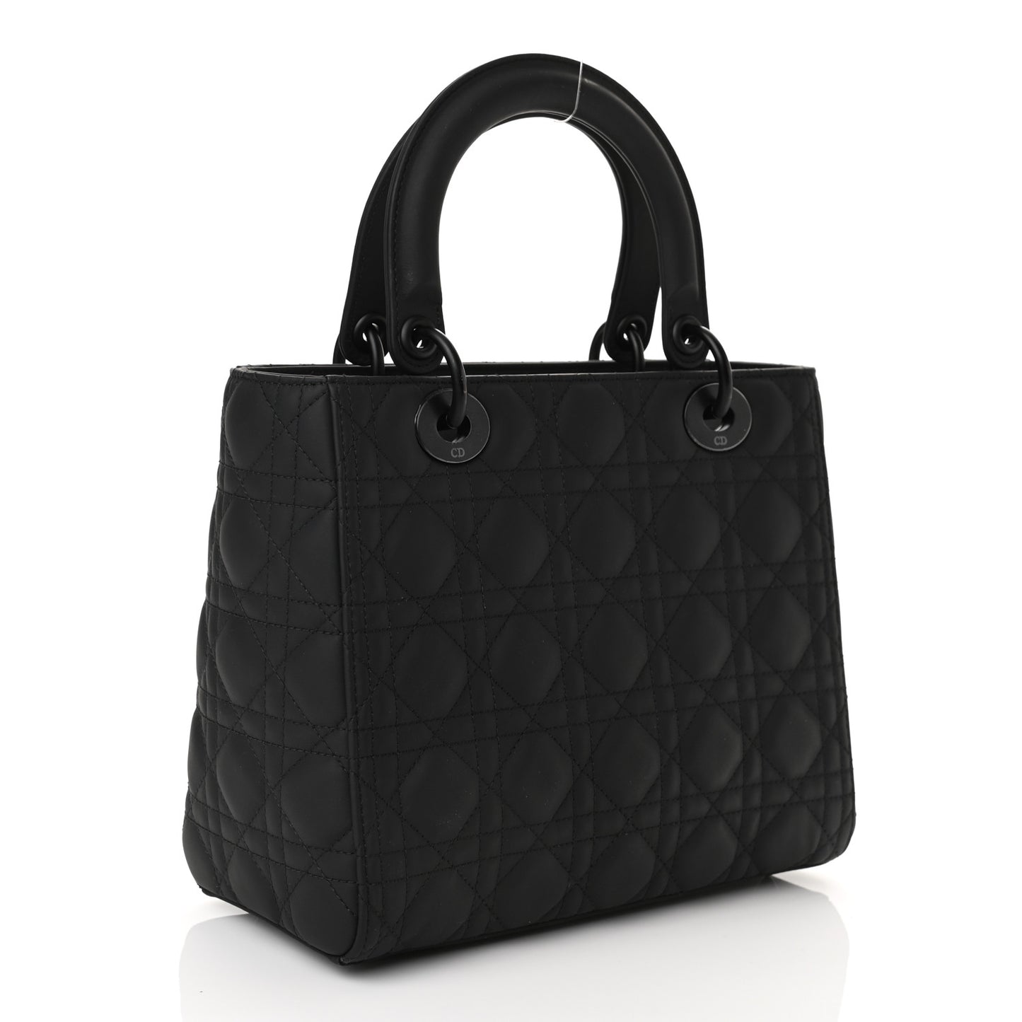 Ultra Matte Calfskin Cannage Medium Lady Dior Black